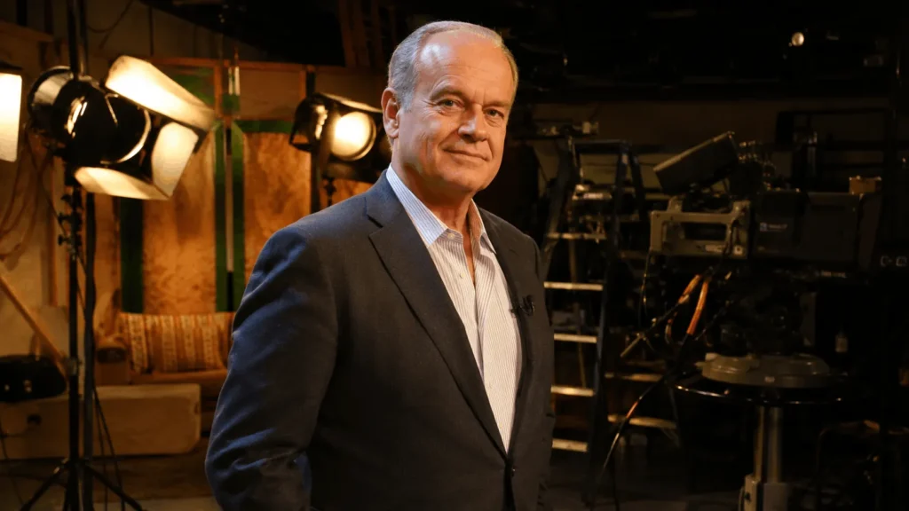 Kelsey Grammer on set during his television career tied to his net worth