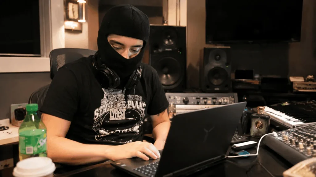 Yeat in the studio during the run of albums that grew his net worth