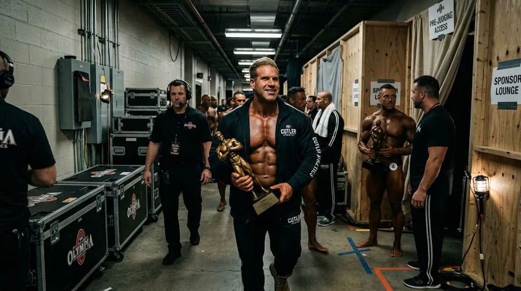 Jay Cutler holding a Mr. Olympia trophy, part of Jay Cutler net worth history