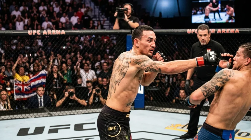 Max Holloway net worth career highlights during title fight